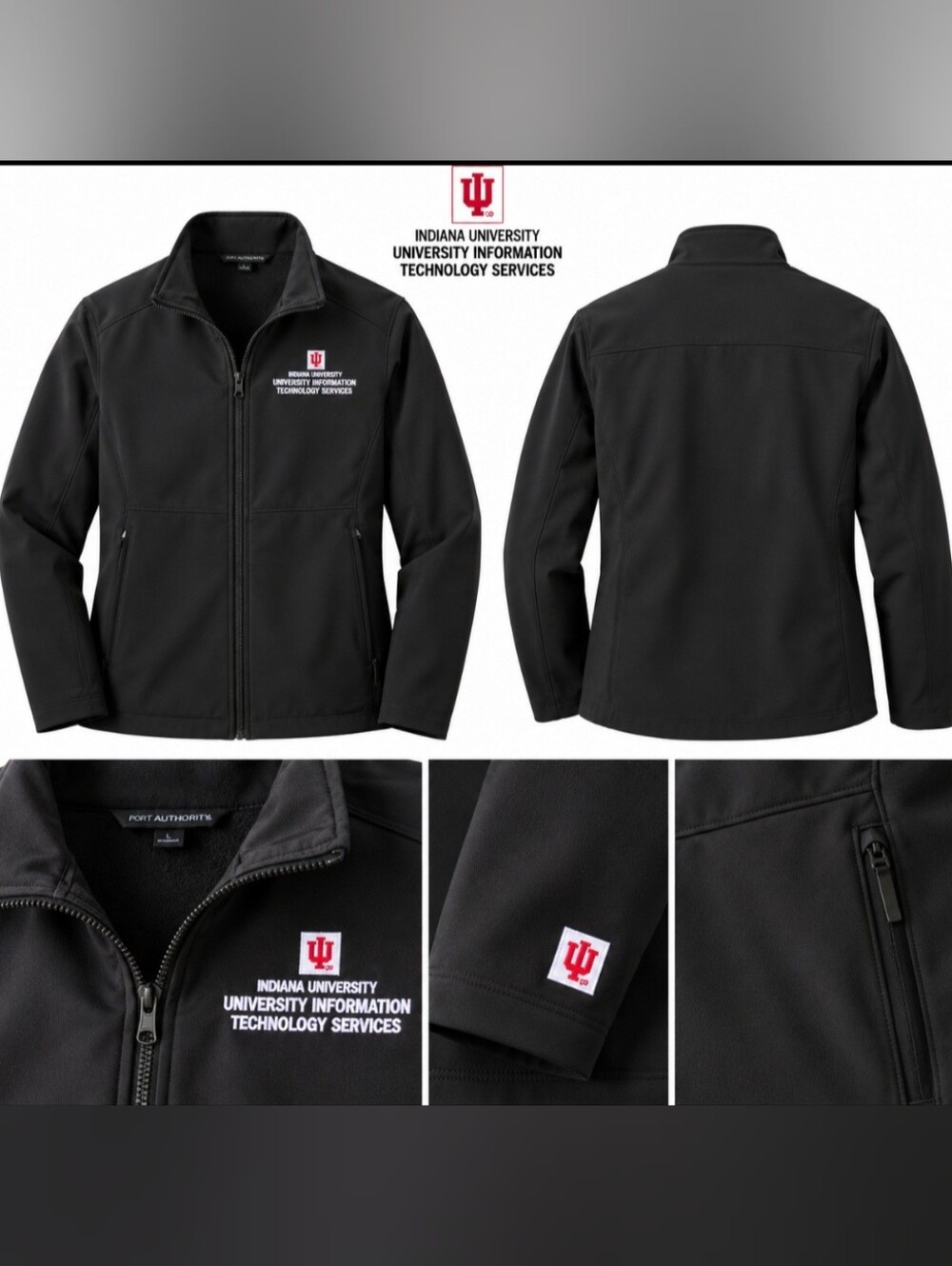 Indiana University Black Softshell Jacket - University IT Services. NEW